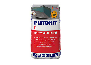 Клей для плитки PLITONIT С С2ТЕ 1200х1200мм 1.8mpa 25кг (арт.78) (1/48)