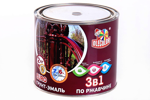 Грунт-эмаль по ржавчине OLECOLOR серебро (2,0кг)