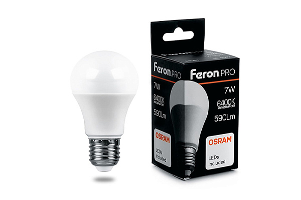 Лампа светодиодная OSRAM LB-1007 7W 230V E27 6400K груша 38025